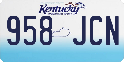 KY license plate 958JCN