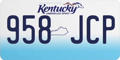 KY license plate 958JCP