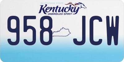 KY license plate 958JCW