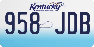 KY license plate 958JDB