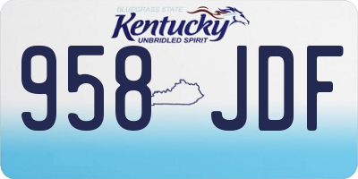 KY license plate 958JDF