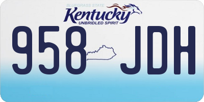KY license plate 958JDH