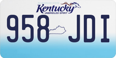 KY license plate 958JDI