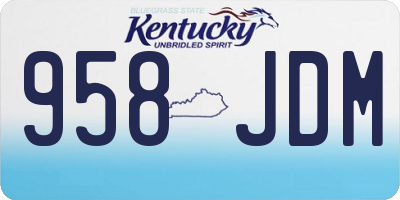 KY license plate 958JDM