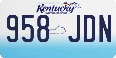 KY license plate 958JDN