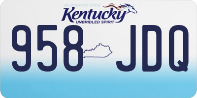 KY license plate 958JDQ