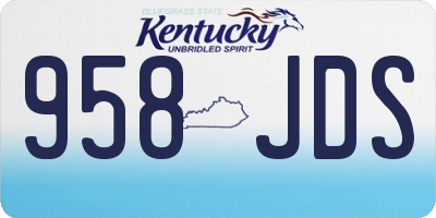 KY license plate 958JDS