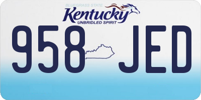 KY license plate 958JED