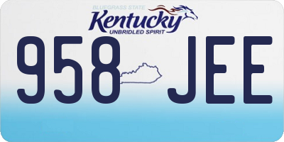 KY license plate 958JEE