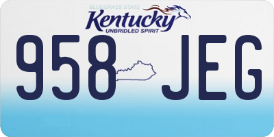 KY license plate 958JEG