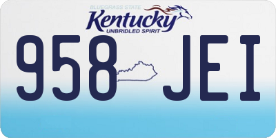 KY license plate 958JEI