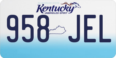 KY license plate 958JEL