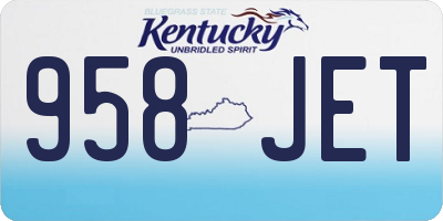 KY license plate 958JET