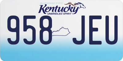 KY license plate 958JEU