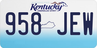 KY license plate 958JEW