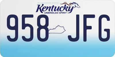 KY license plate 958JFG