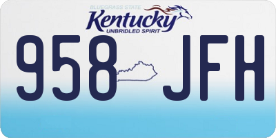 KY license plate 958JFH