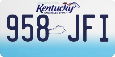 KY license plate 958JFI