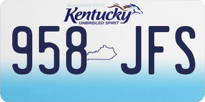 KY license plate 958JFS