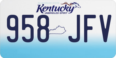 KY license plate 958JFV