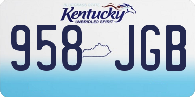 KY license plate 958JGB