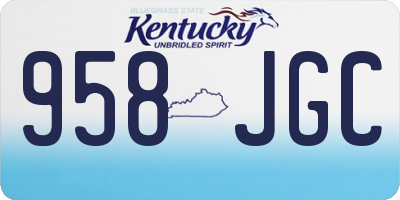 KY license plate 958JGC