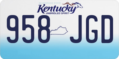 KY license plate 958JGD