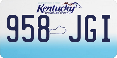 KY license plate 958JGI