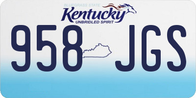 KY license plate 958JGS