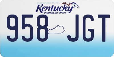 KY license plate 958JGT