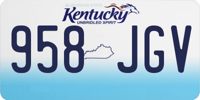KY license plate 958JGV