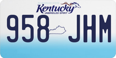 KY license plate 958JHM