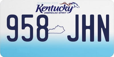 KY license plate 958JHN