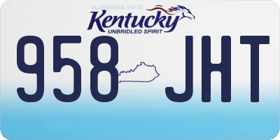 KY license plate 958JHT