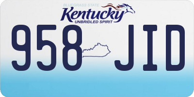 KY license plate 958JID