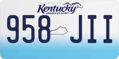 KY license plate 958JII