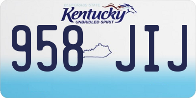 KY license plate 958JIJ