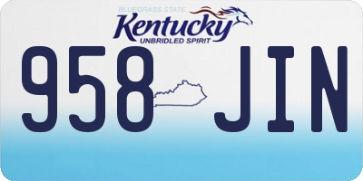 KY license plate 958JIN