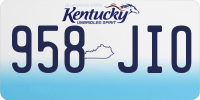 KY license plate 958JIO