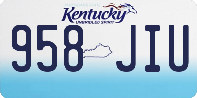 KY license plate 958JIU
