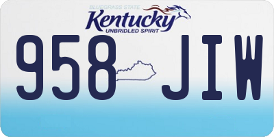 KY license plate 958JIW
