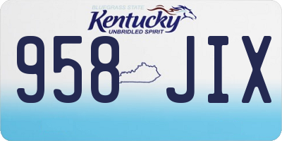KY license plate 958JIX