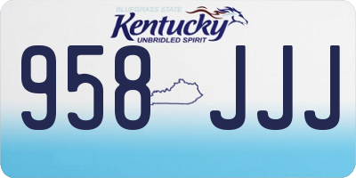 KY license plate 958JJJ