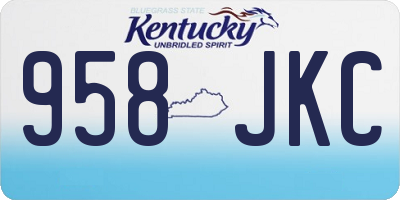 KY license plate 958JKC
