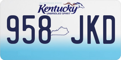 KY license plate 958JKD