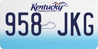 KY license plate 958JKG