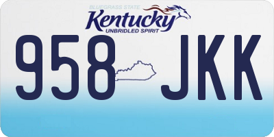 KY license plate 958JKK