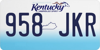 KY license plate 958JKR