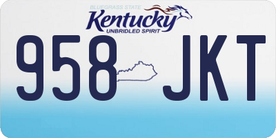 KY license plate 958JKT