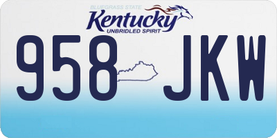 KY license plate 958JKW
